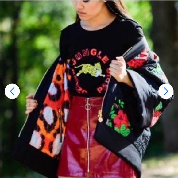 KENZO X H&M quilted silk reversible kimono jacket sz S - Picture 6 of 12